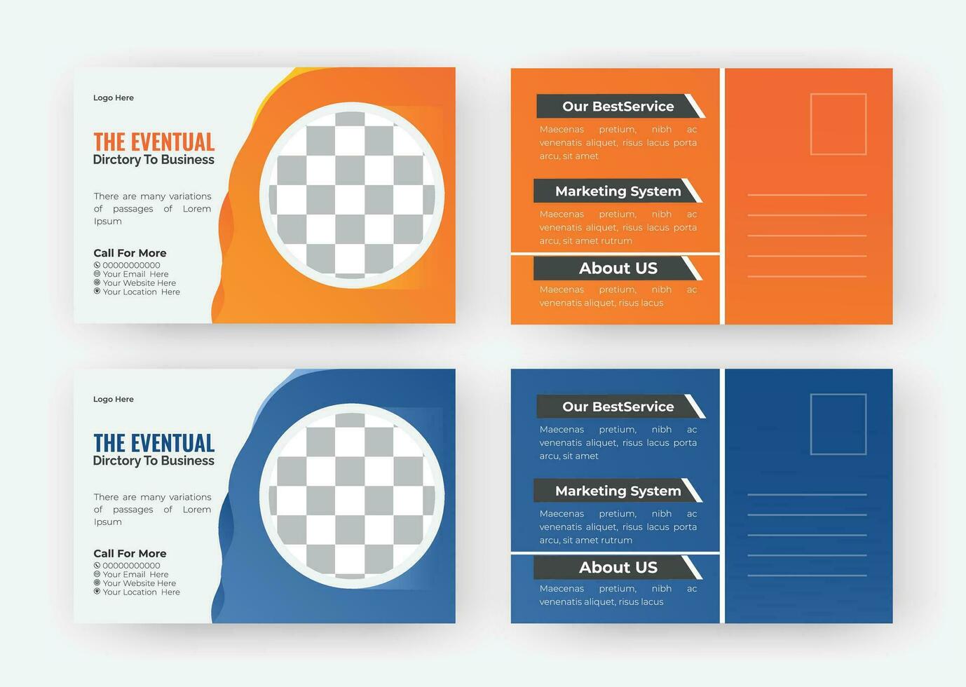 Corporate Business Postcard Template Design, Simple and Clean Modern Minimal Postcard Template, Business Postcard Layout vector