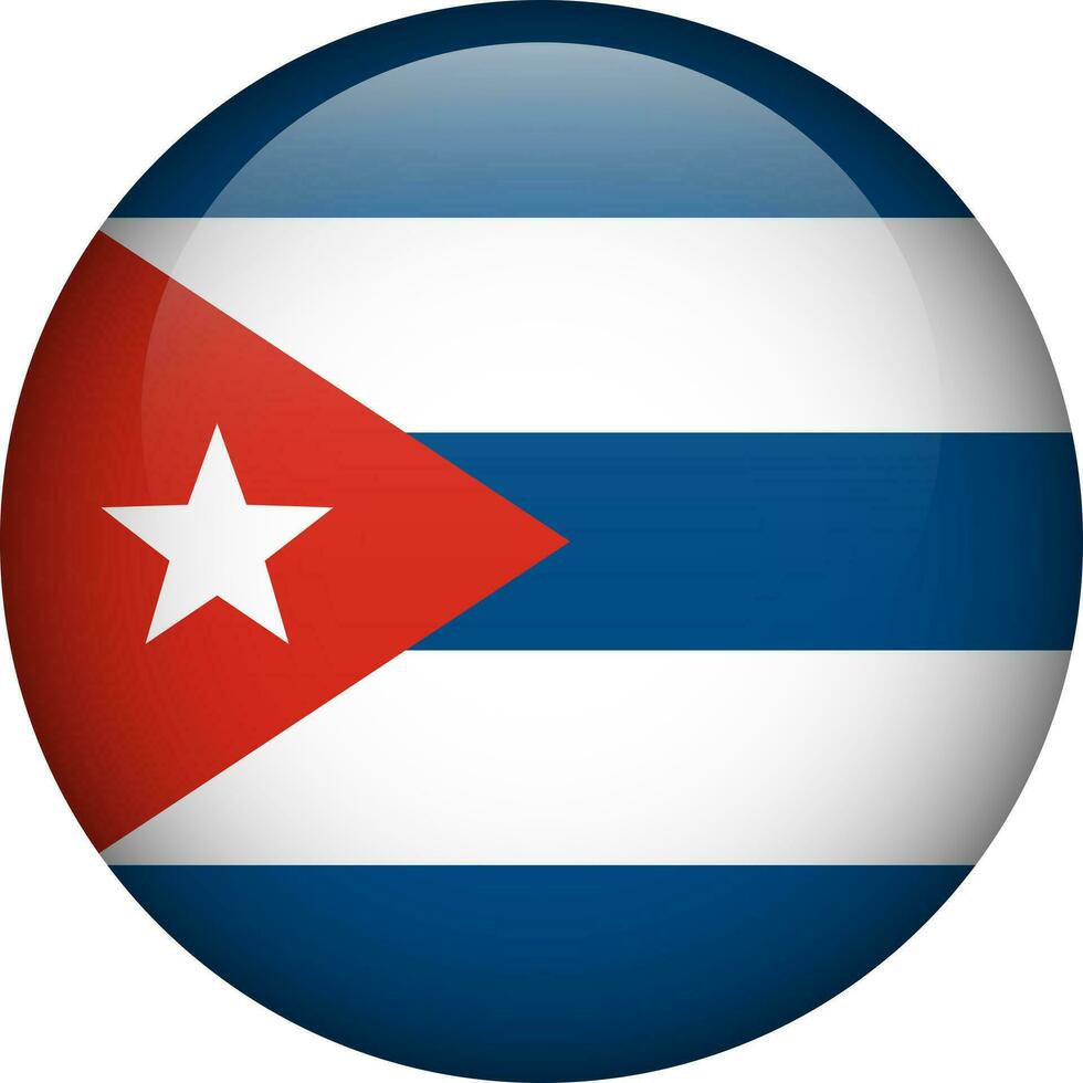 Cuba flag button. Emblem of Cuba. Vector flag, symbol. Colors and proportion correctly.