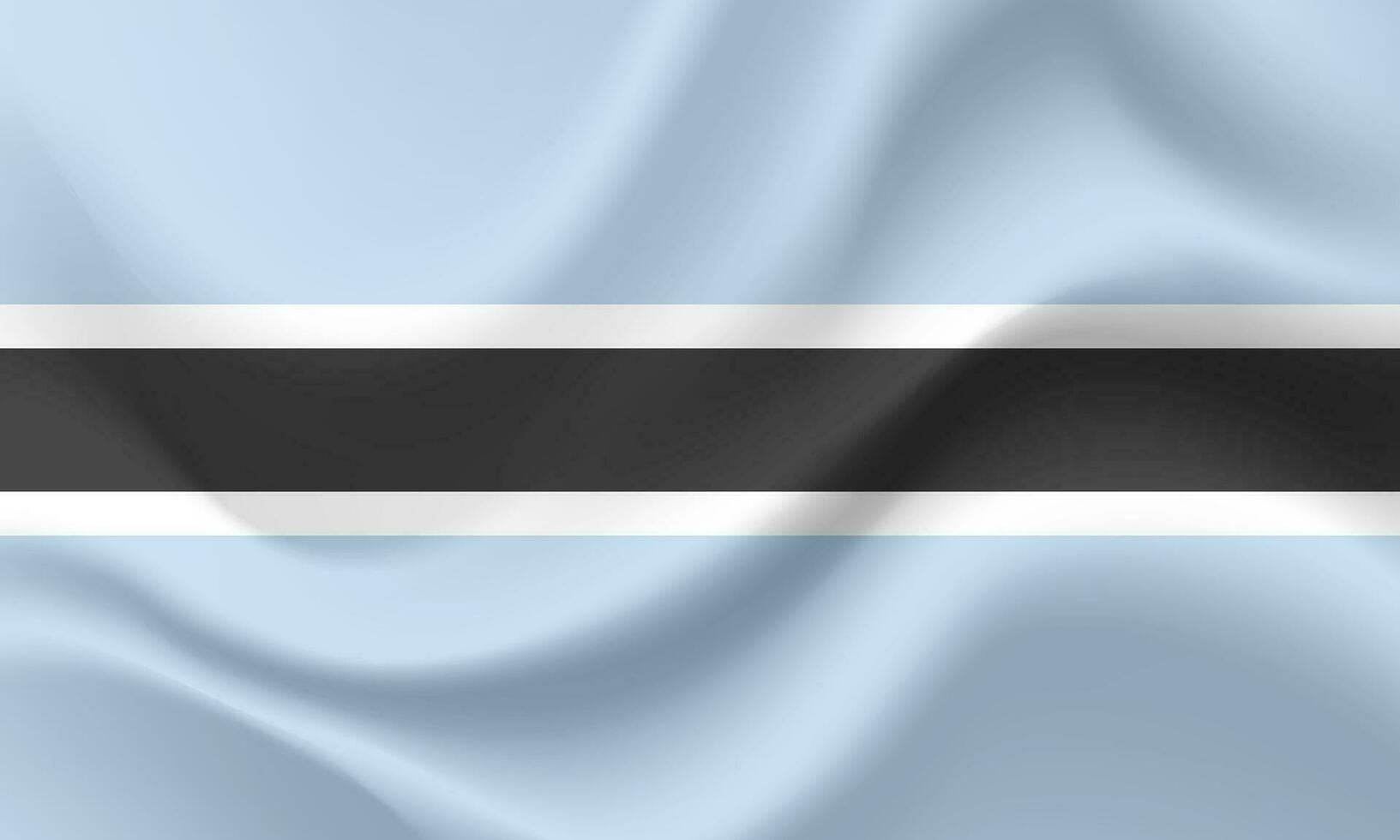 Vector Botswana. Waved Flag of Botswana. Botswana emblem, icon.