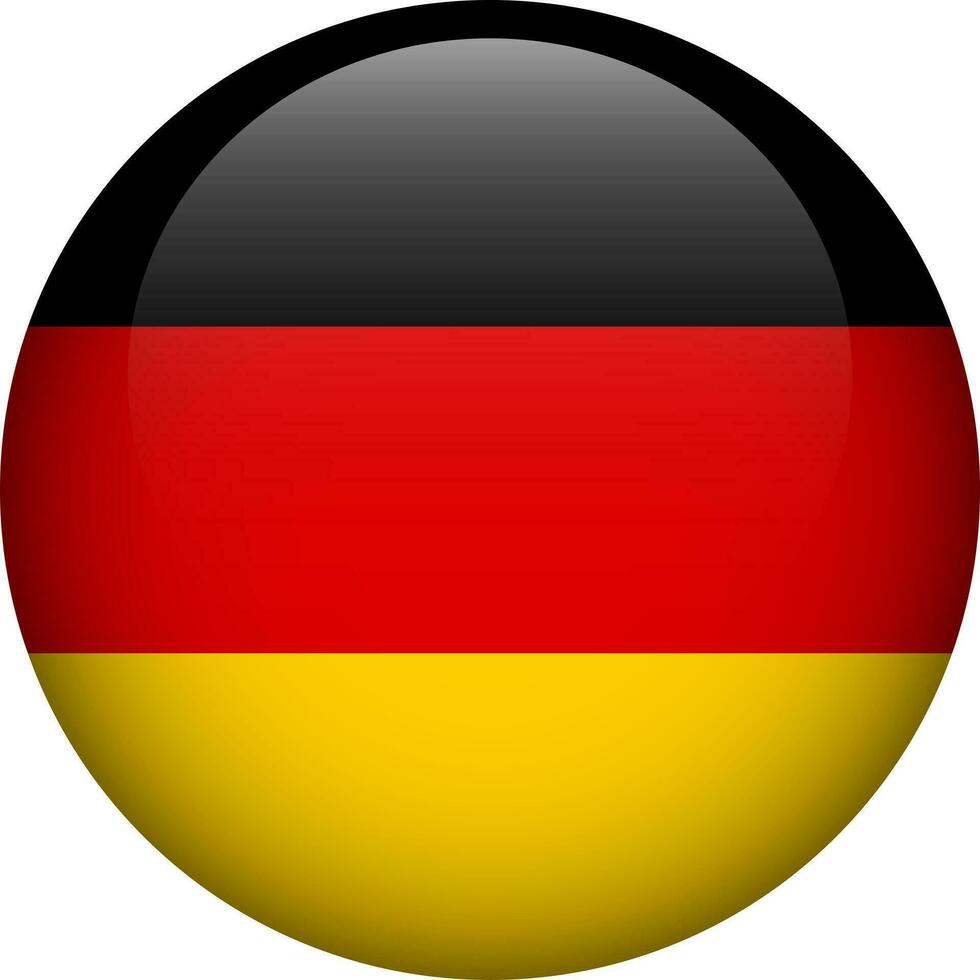 Germany flag button. Emblem of Germany. Vector flag, symbol. Colors and proportion correctly.
