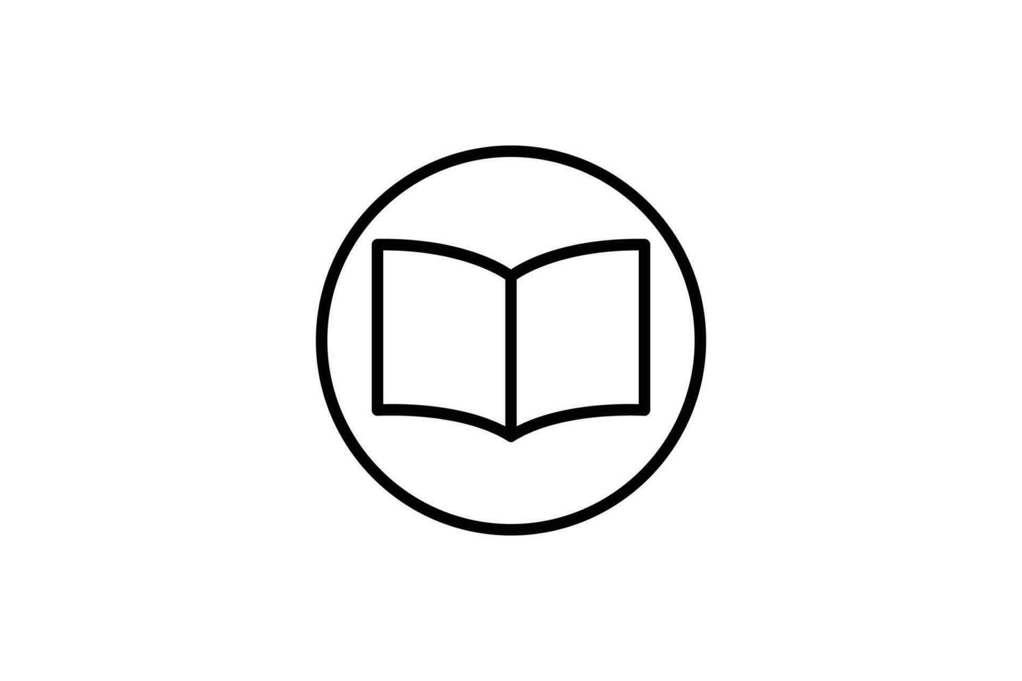 Open book icon. Icon related to research or knowledge. icon suitable for web site design, app, user interfaces, printable etc. Line icon style. Simple vector design editable