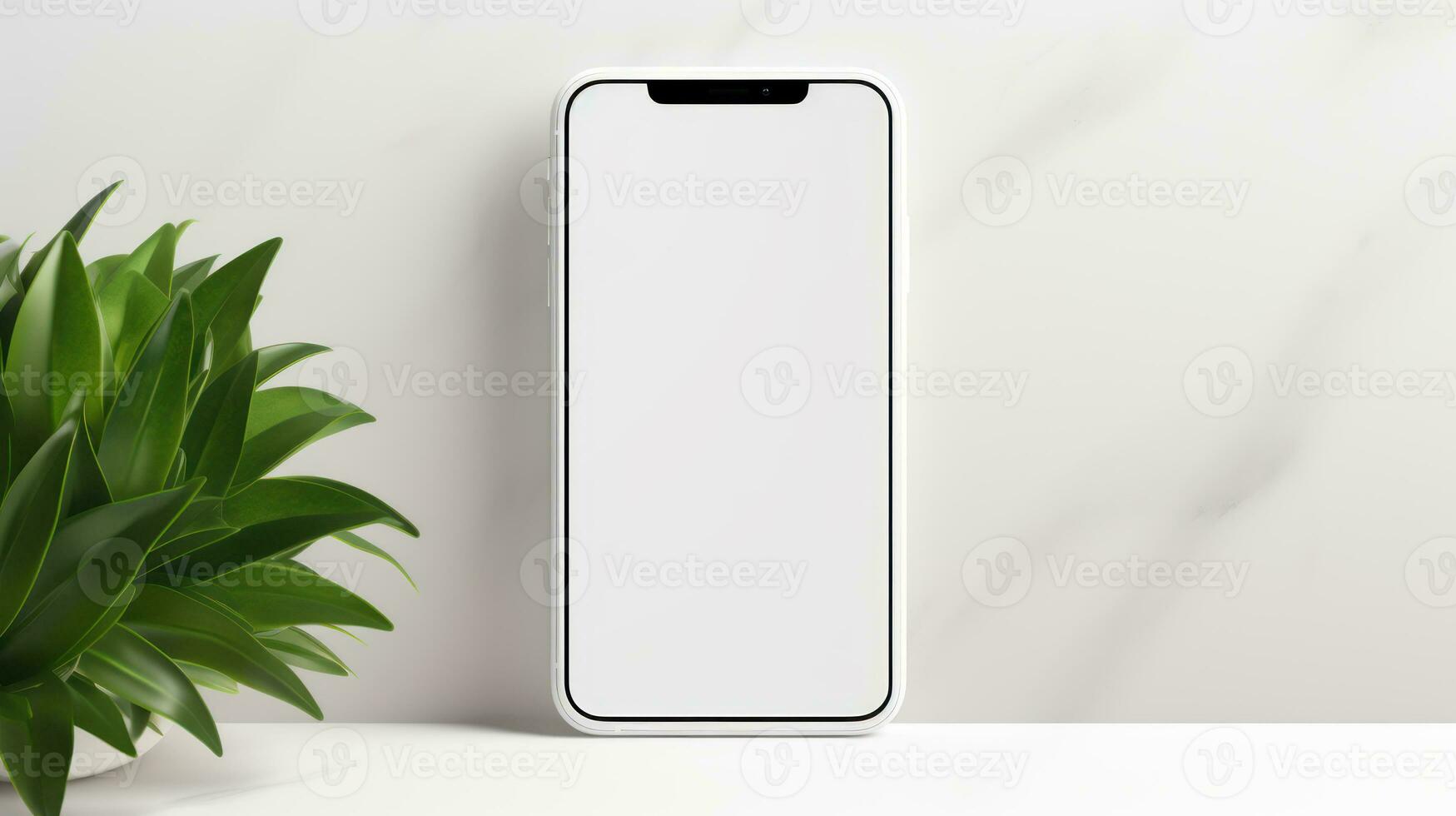 Phone mockup blank space white background AI Generated photo