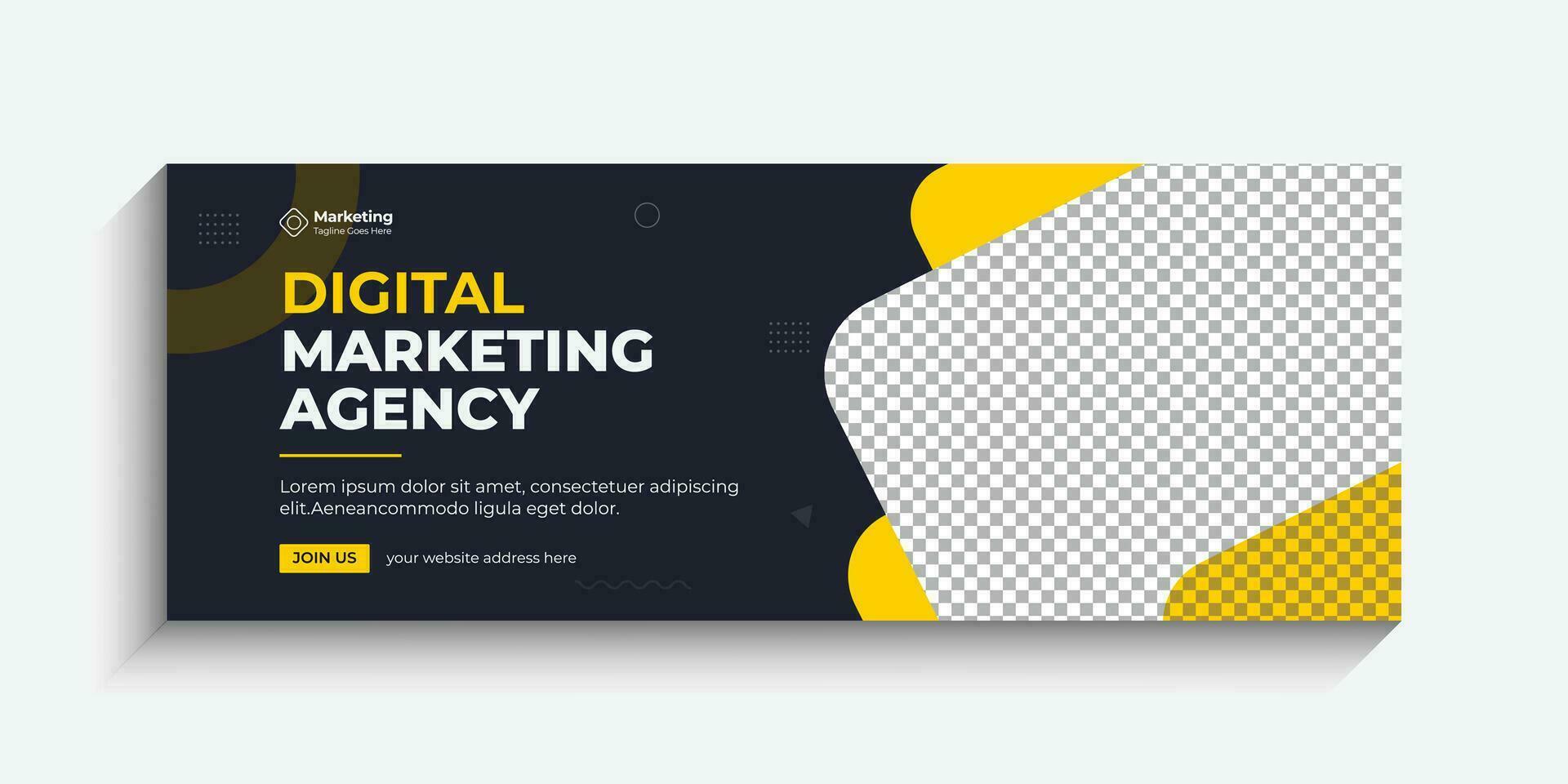 Digital marketing Agency social cover and web banner ad template. Use for social media, social media cover and post design template, file with layered and vector. vector