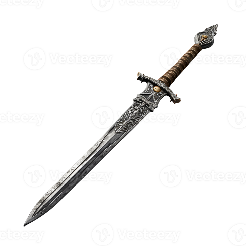 Medieval War Sword Soldier Sword Fighting Sword No Background Print on Demand  Merchandise AI Generative png
