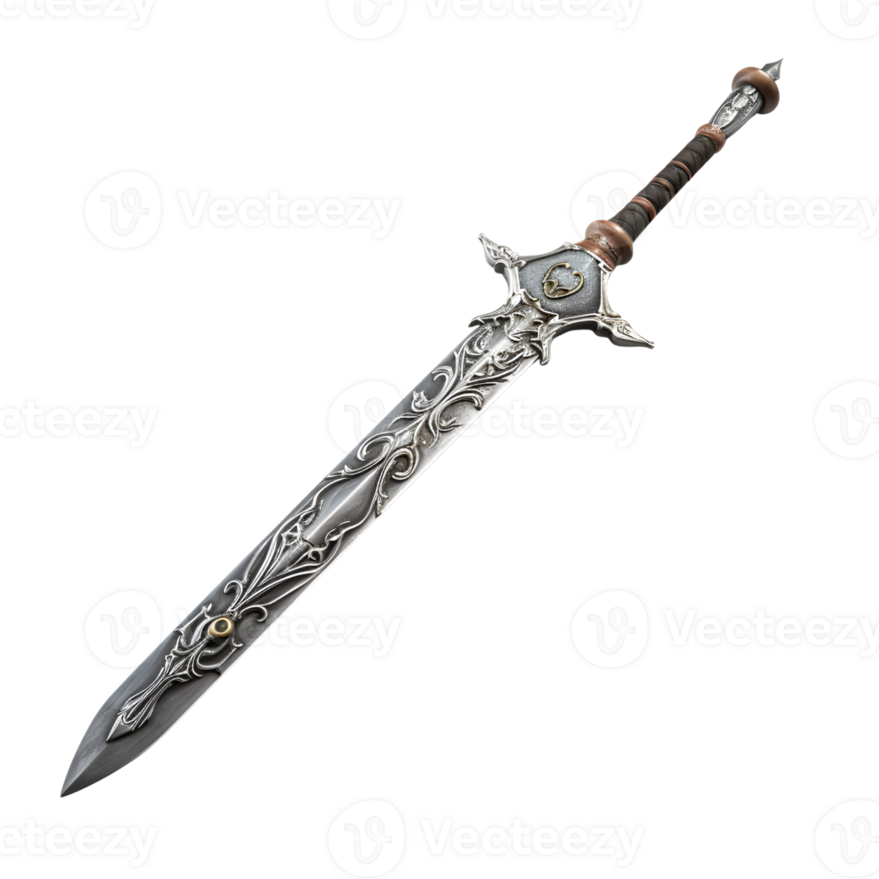 Medieval War Sword Soldier Sword Fighting Sword No Background Print on Demand  Merchandise AI Generative png