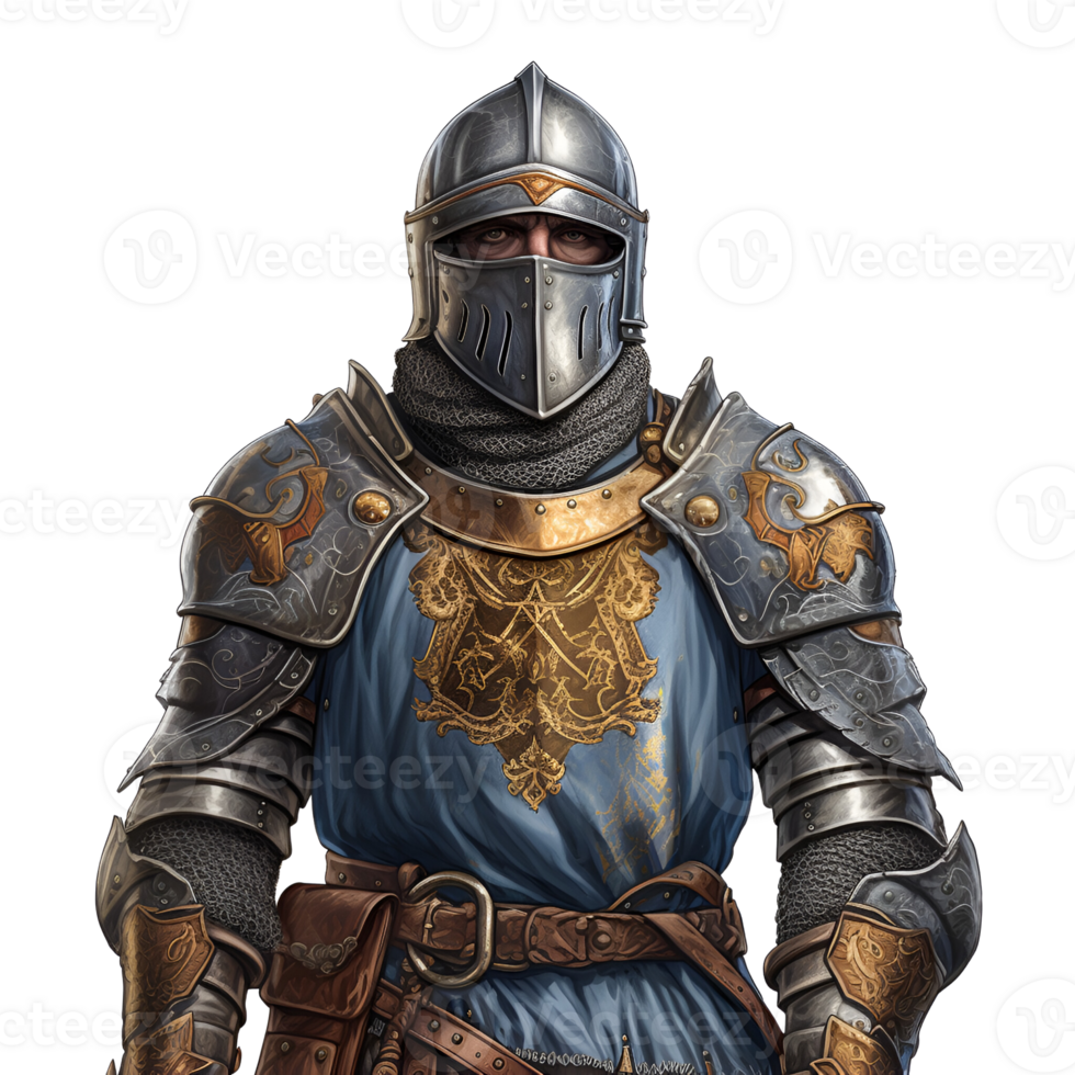 Medieval Soldier Fighter Male No Background Perfect for Print on Demand Merchandise AI Generative png