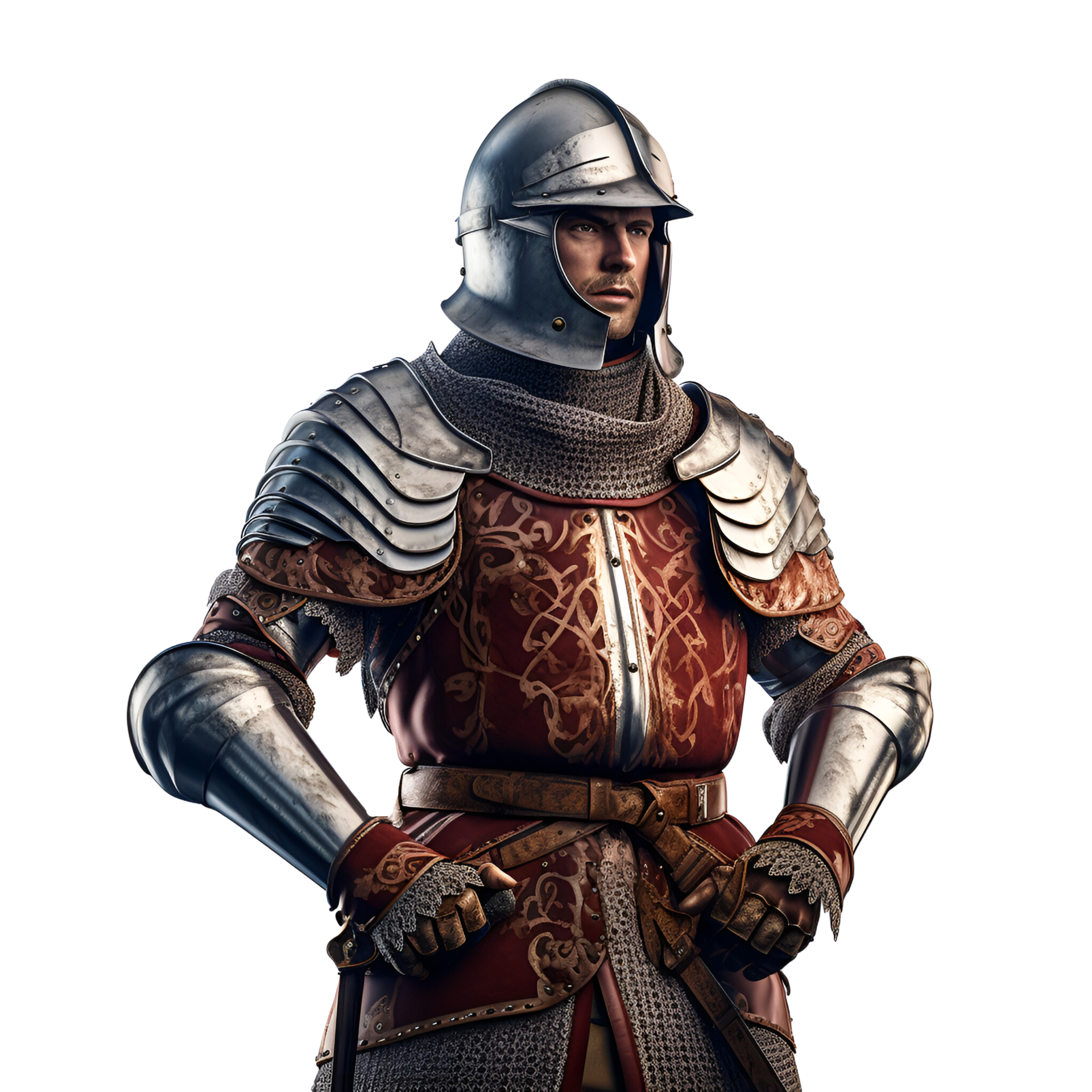 Medieval Soldier Fighter Male No Background Perfect for Print on Demand  Merchandise AI Generative 29748986 PNG