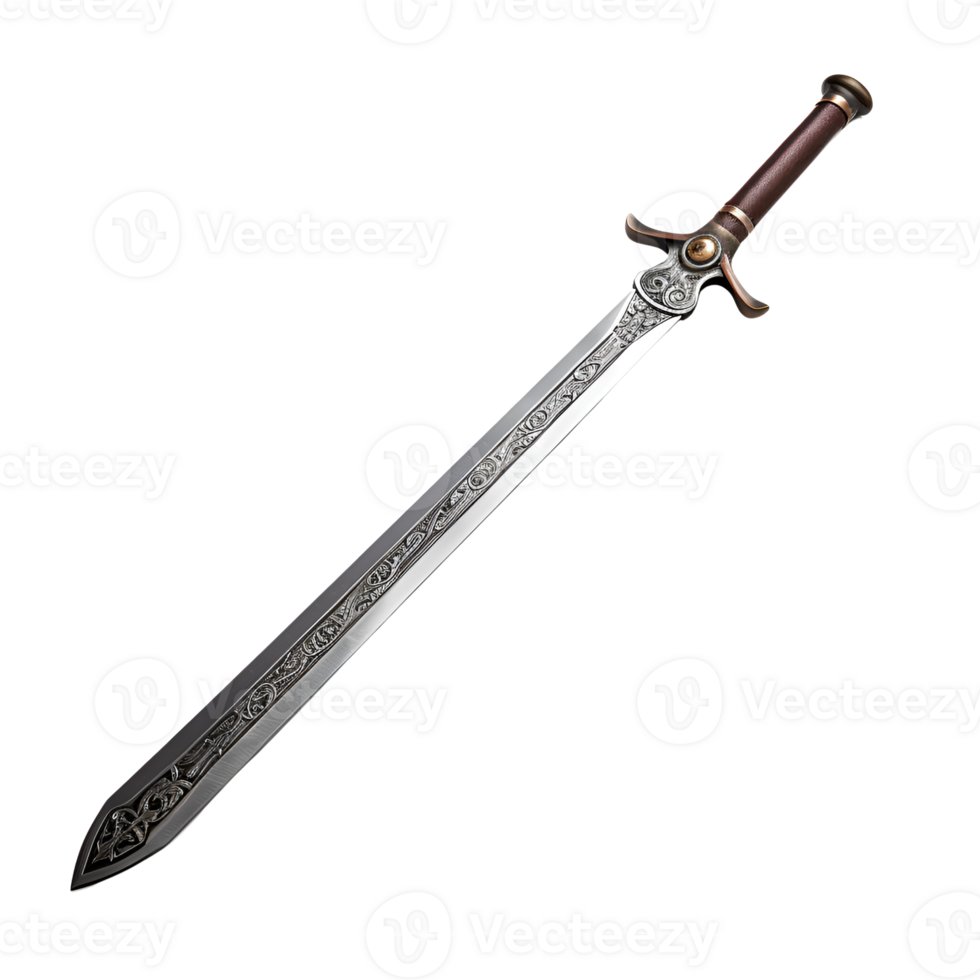 Medieval War Sword Soldier Sword Fighting Sword No Background Print on Demand  Merchandise AI Generative png