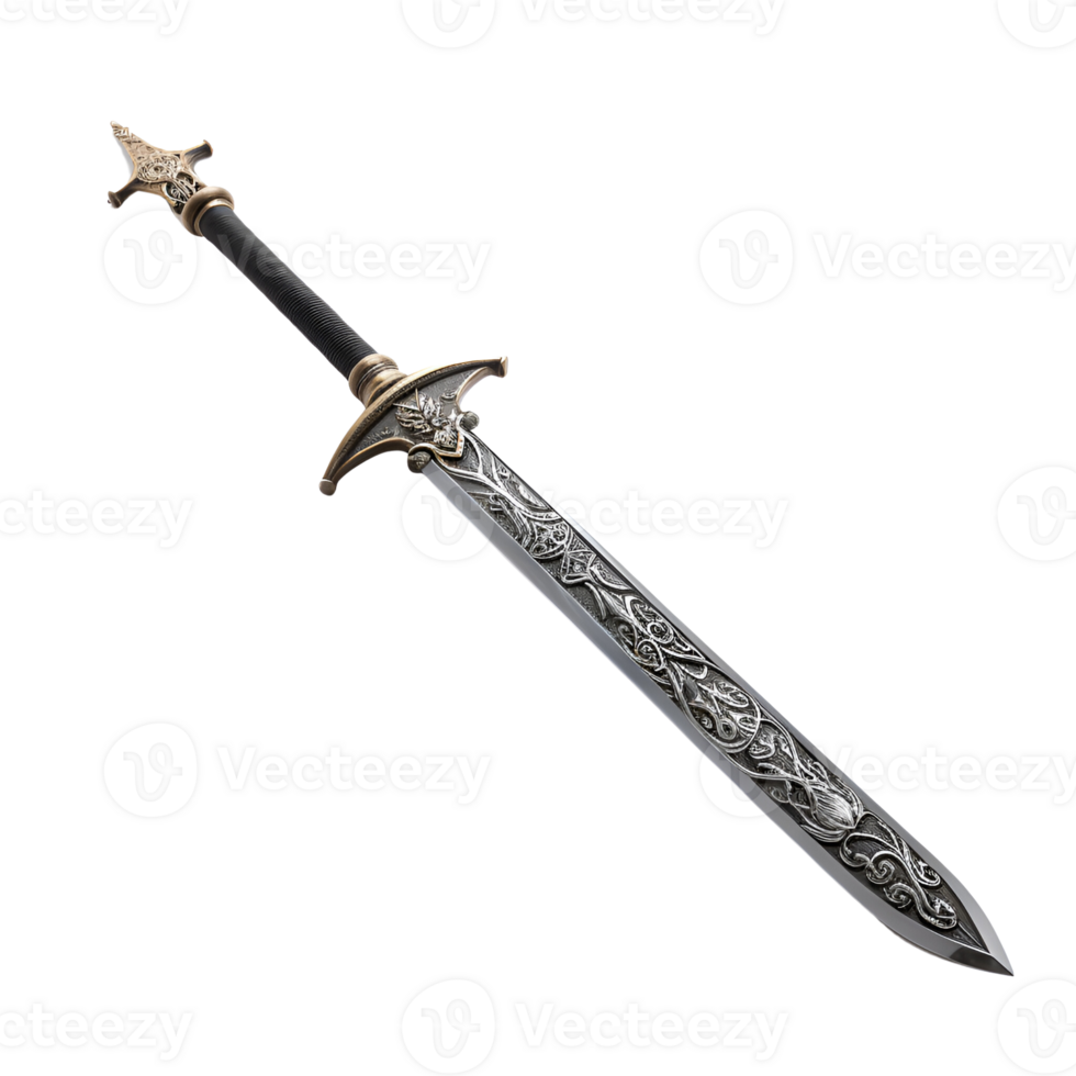 Medieval War Sword Soldier Sword Fighting Sword No Background Print on Demand  Merchandise AI Generative png