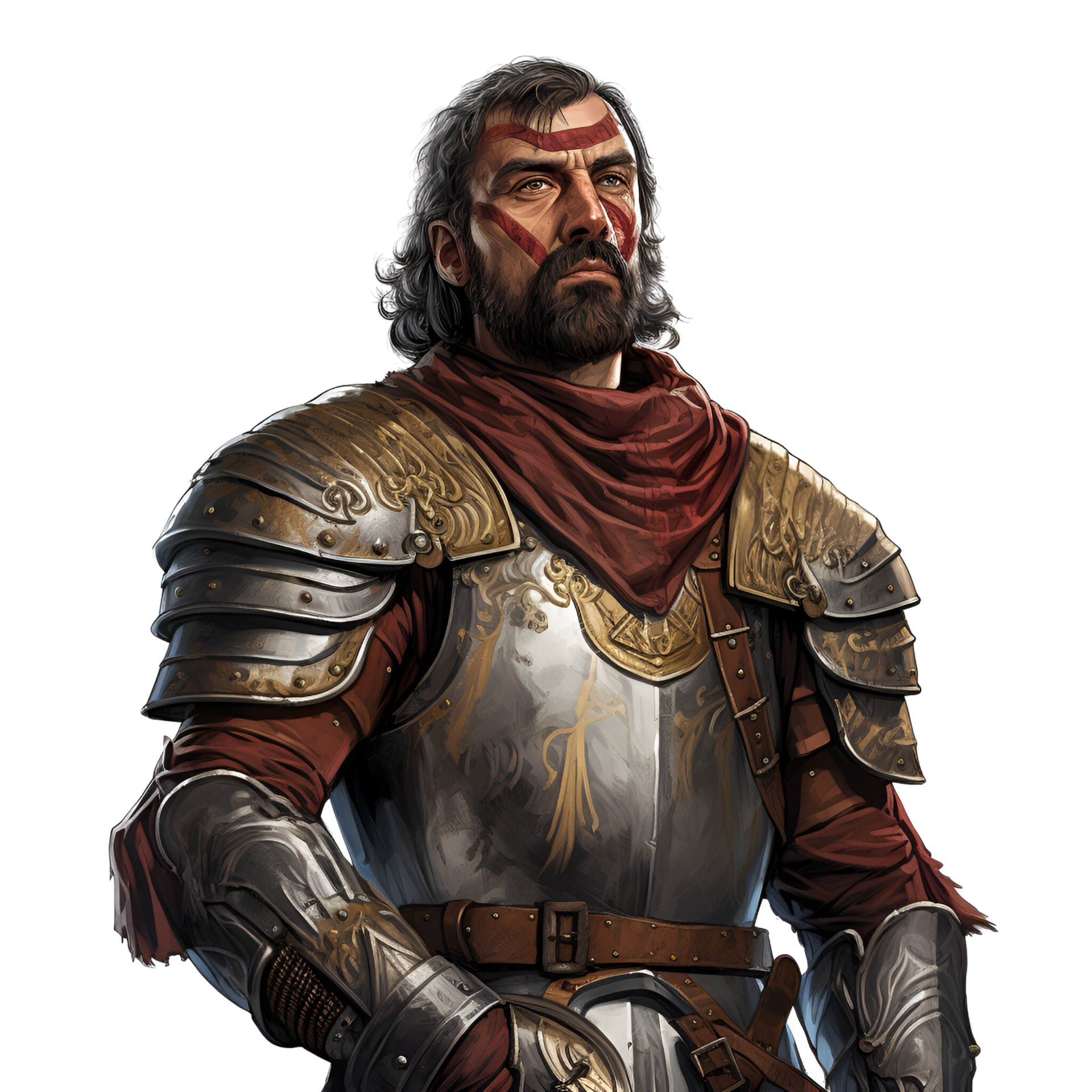 Medieval Soldier Fighter Male No Background Perfect for Print on Demand  Merchandise AI Generative 29748986 PNG