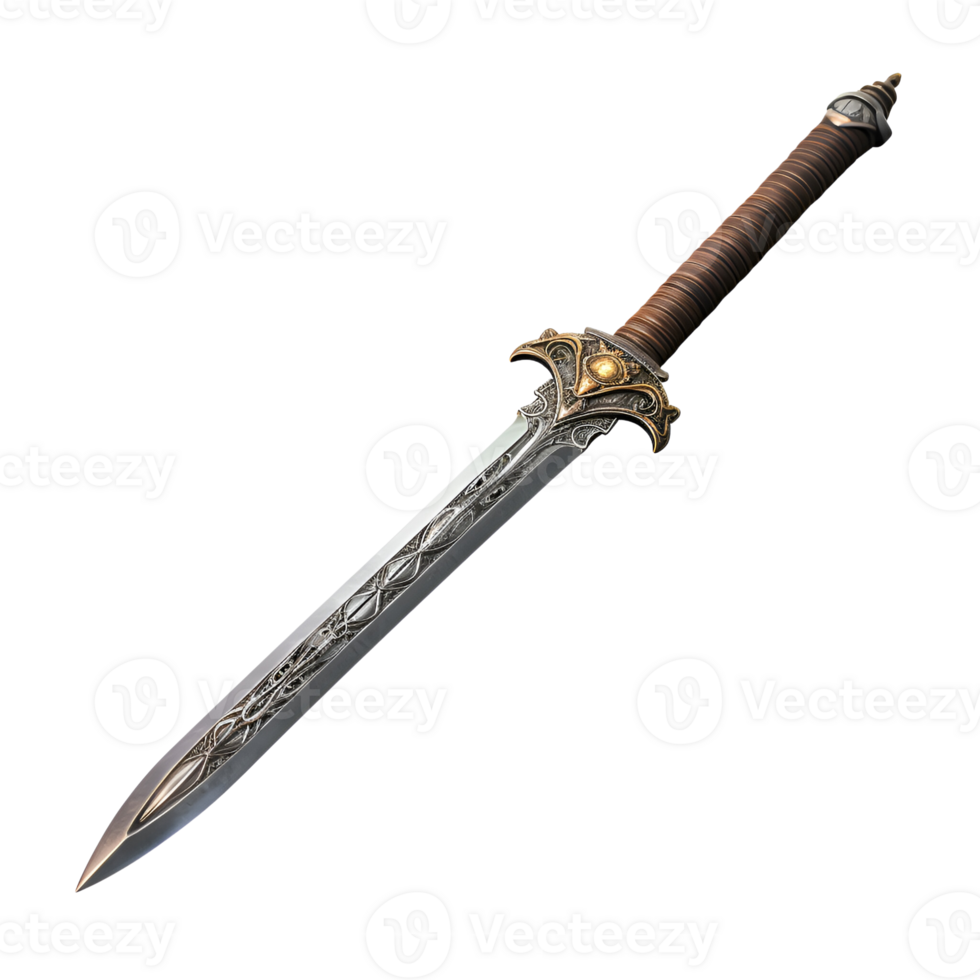 Medieval War Sword Soldier Sword Fighting Sword No Background Print on Demand  Merchandise AI Generative png
