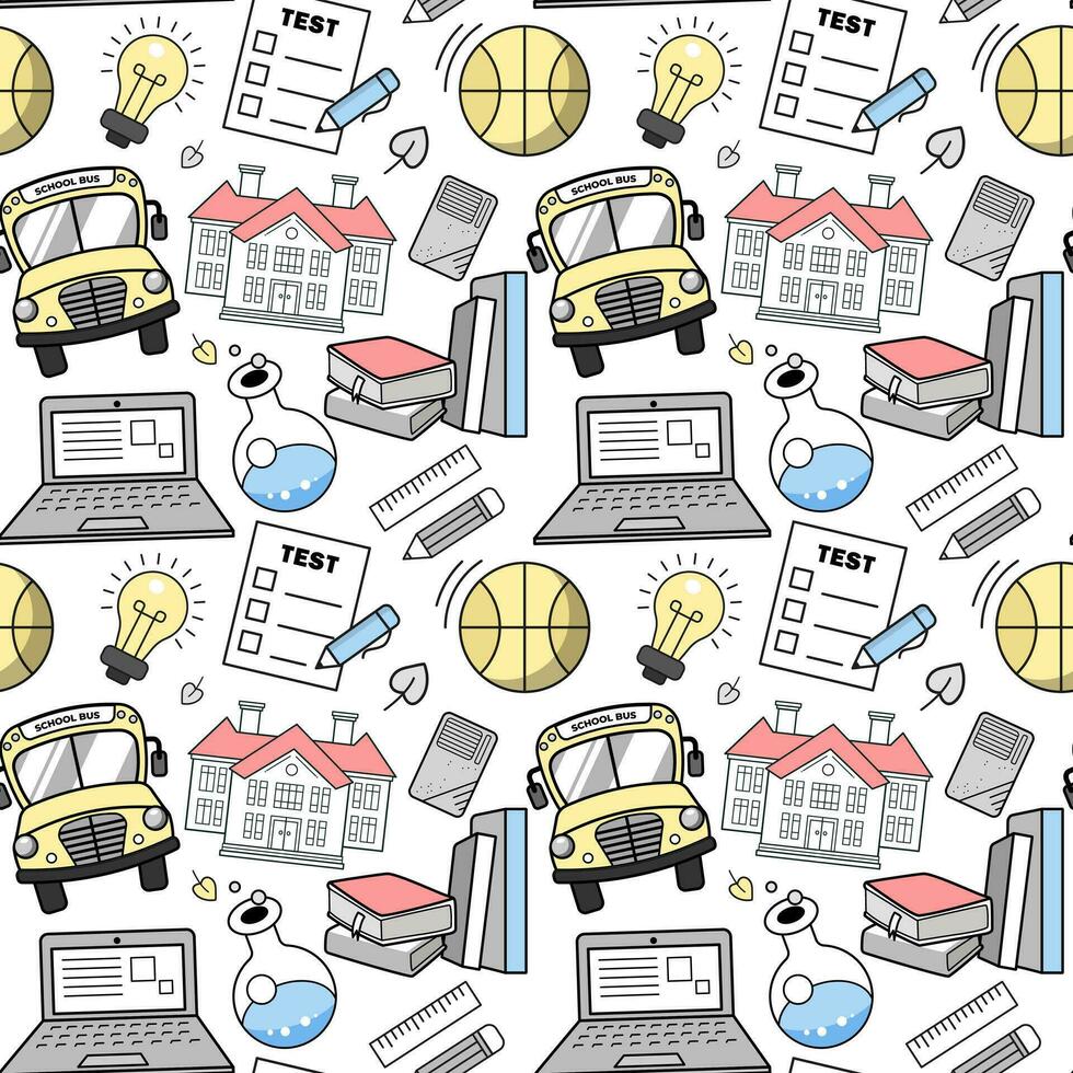 School background. Seamless back to school pattern. Concept of school background. vector