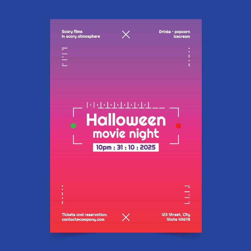 Free vector Halloween Cinema Flyer vertical poster template