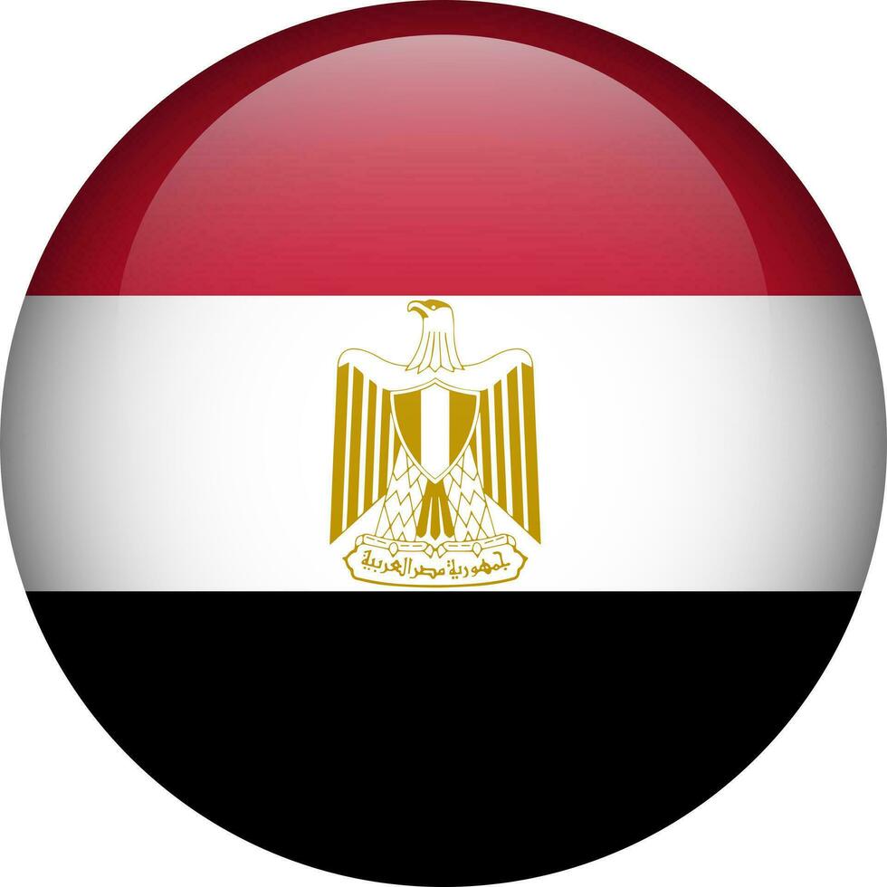 Egypt flag button. Emblem of Egypt. Vector flag, symbol. Colors and proportion correctly.