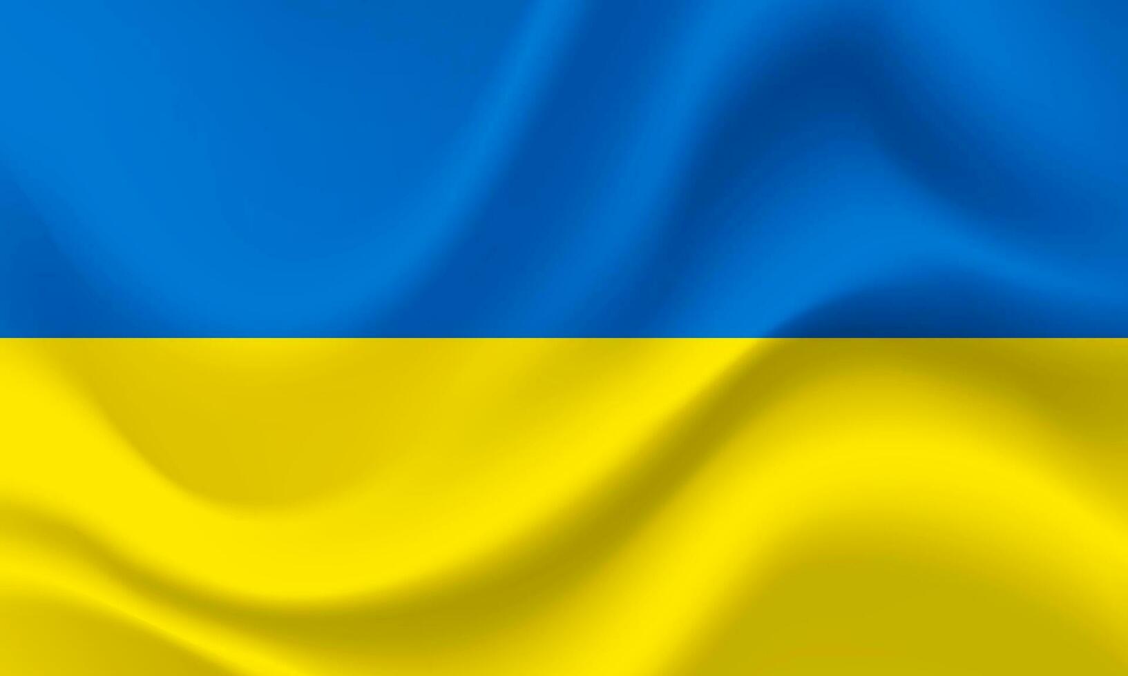 Vector Ukraine flag. Waved Flag of Ukraine. Ukraine emblem, icon.