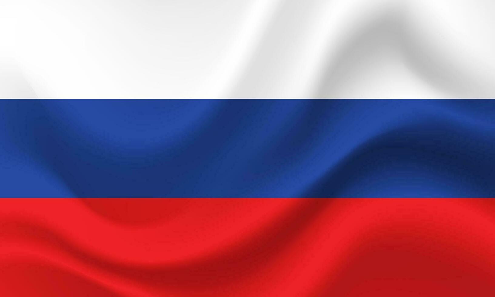 Vector Russia flag. Waved Flag of Russia. Russia emblem, icon.