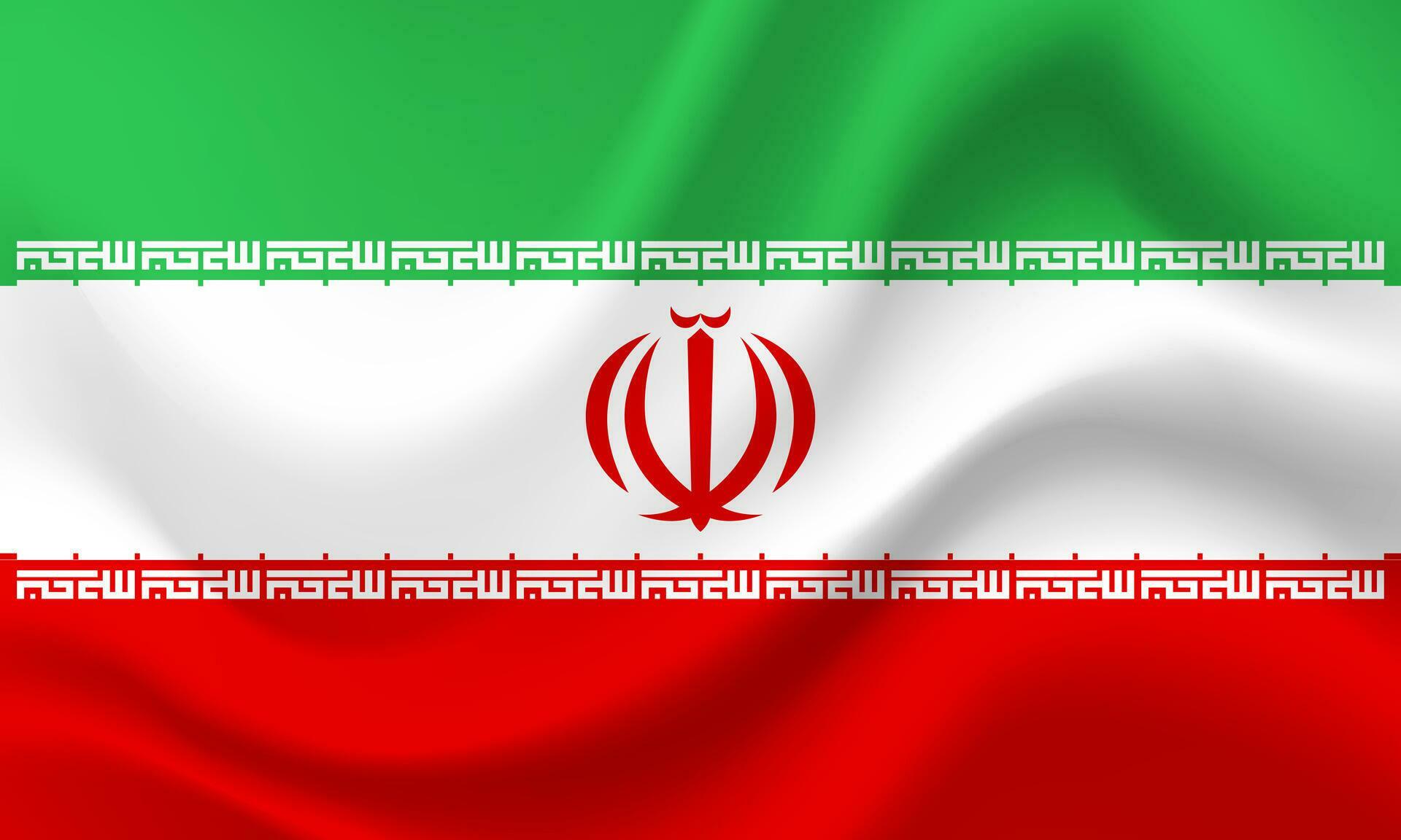 Iran flag. Symbol of Iran. Vector flag illustration. Colors and
