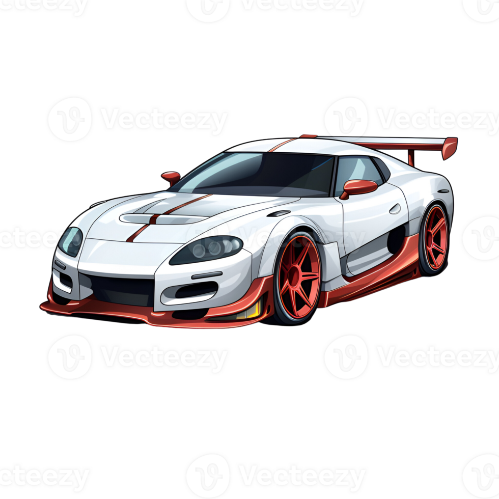 Cartoon Style Japanese Sport Cars No Background Applicable to any Context Perfect for Print on Demand Merchandise AI Generative png
