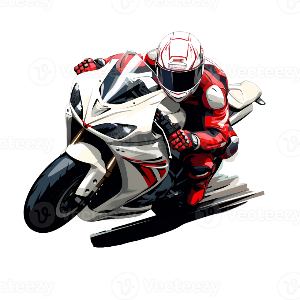 Artistic Style Motorcycle Painting Drawing No Background Perfect for Print on Demand AI Generative png
