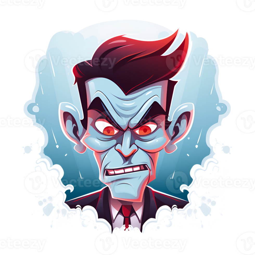 Cartoon style halloween vampire no background perfect for print on demand merchandise AI Generative png
