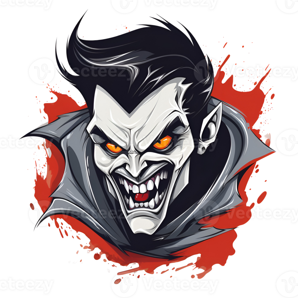 Cartoon Style Halloween Vampires No Background Applicable to any context Perfect for print on demand merchandise AI Generative png