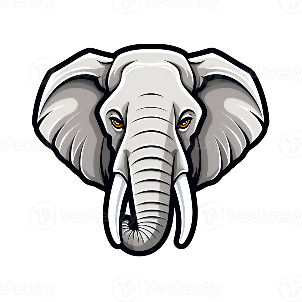 Cartoon Style Elephant Cute Baby Elephant No Background Perfect for Print On Demand Merchandise AI Generativev png