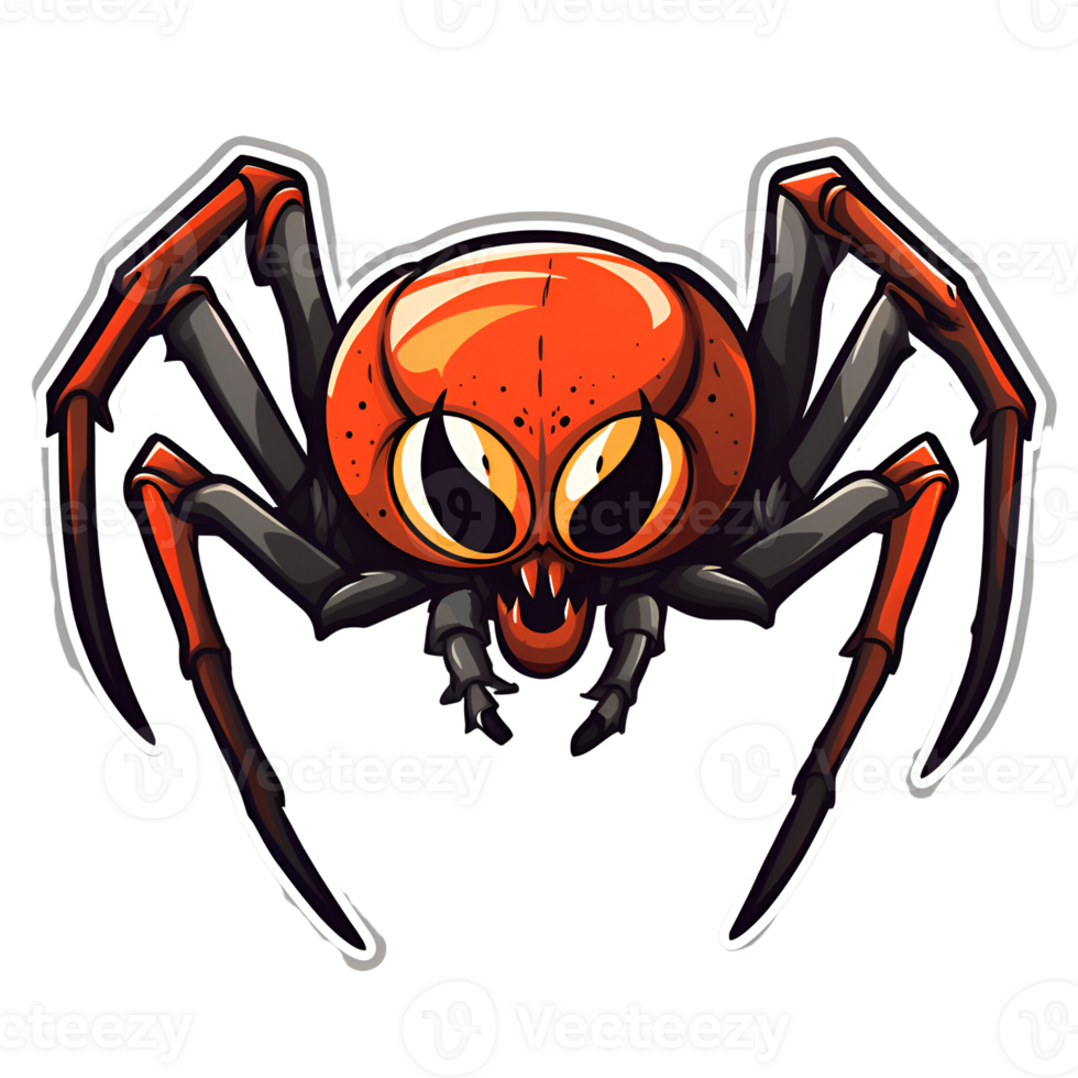 Cartoon Style Halloween Spider Tarantula No Background Perfect for Print on Demand Merchandise AI Generative png