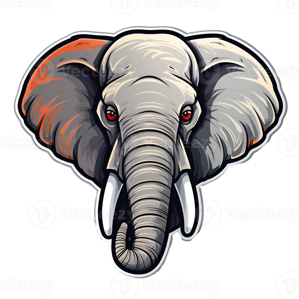 Cartoon Style Elephant Cute Baby Elephant No Background Perfect for Print On Demand Merchandise AI Generativev png