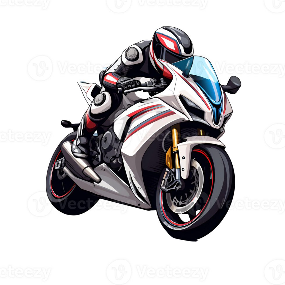 Artistic Style Motorcycle Painting Drawing No Background Perfect for Print on Demand AI Generative png