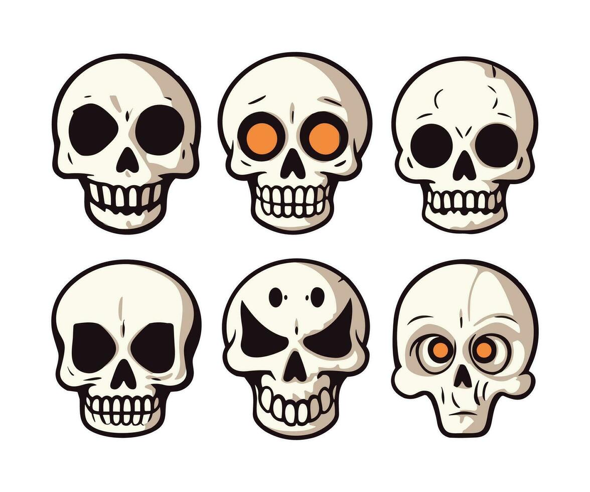 Cute and creepy halloween set illustration vector