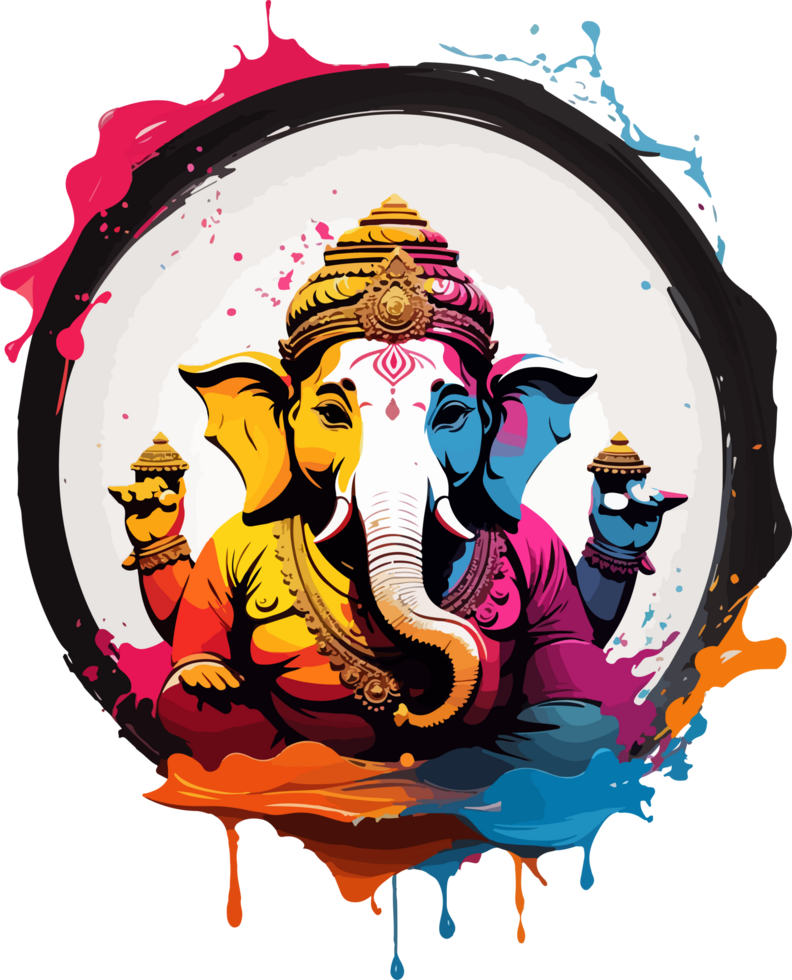 ganesha logotipo respingo ilustração ai generativo png