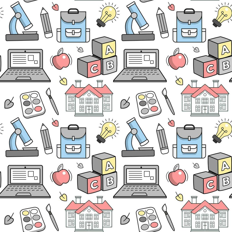 School background. Seamless back to school pattern. Concept of school background. vector
