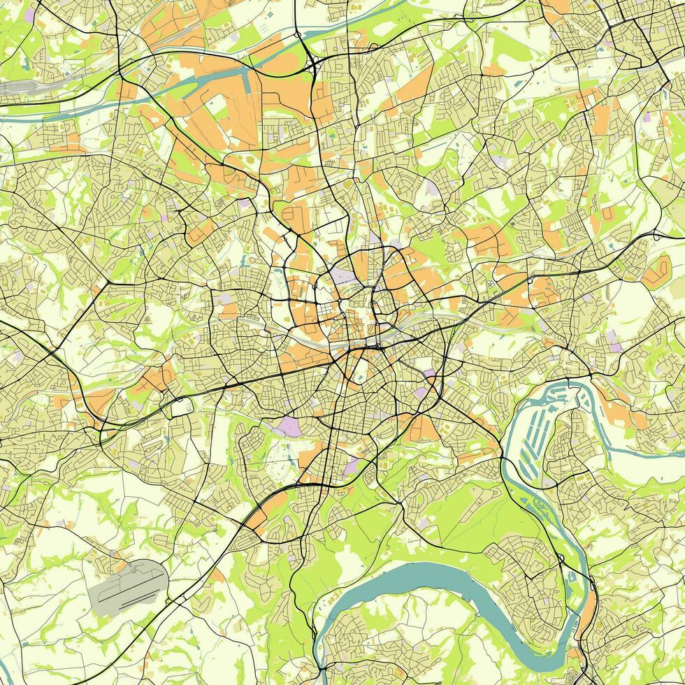 Vector city map of Essen, Germany