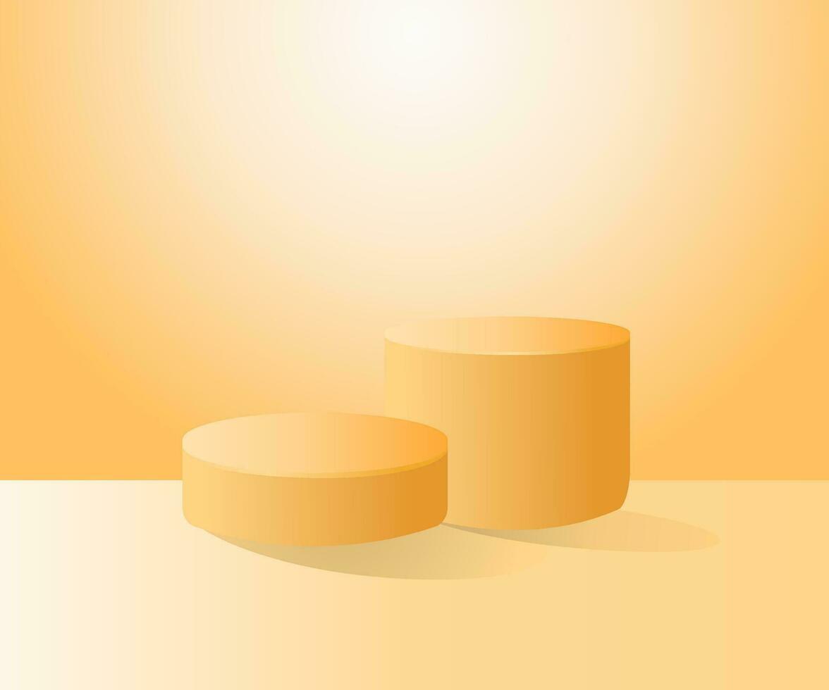 3D Product podium stand display in gold color, studio, modern and luxury style background vector