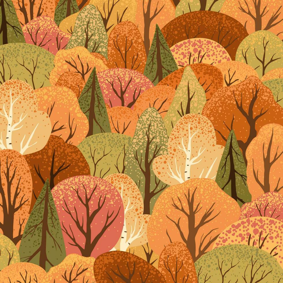 escena con otoño arboles y arbustos campo paisaje. aislado en blanco antecedentes. otoño naturaleza. valores vector ilustración