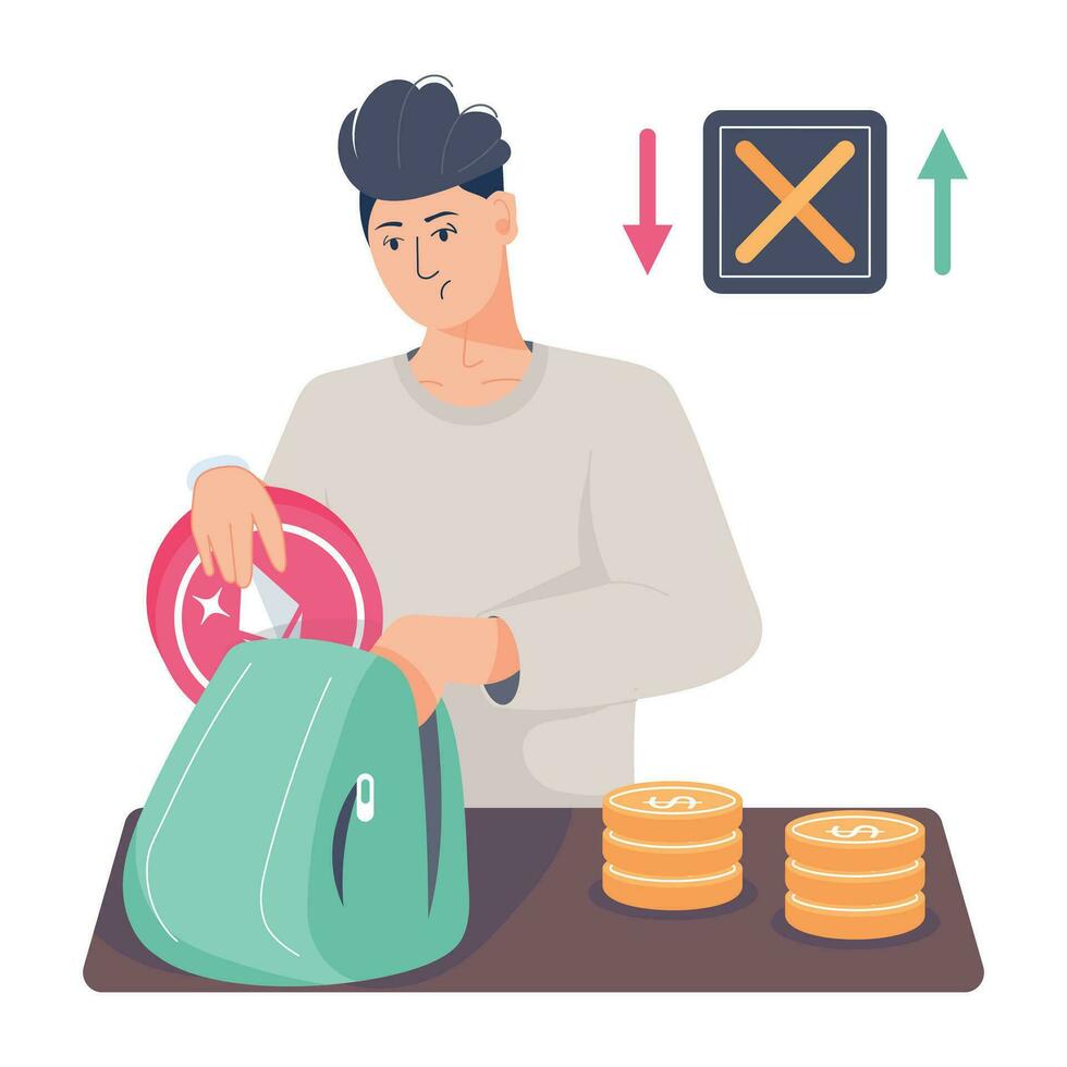 Trendy Money Fluctuation vector