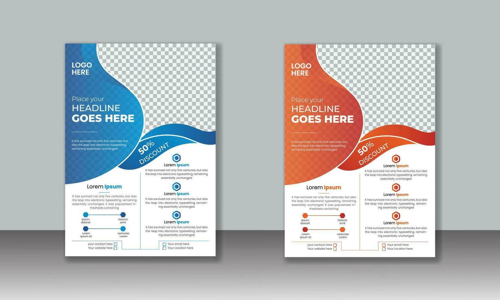Minimal corporate and simple flyer template design, business proposal, Publication, modern and clean vector. vector illustration template in A4 size