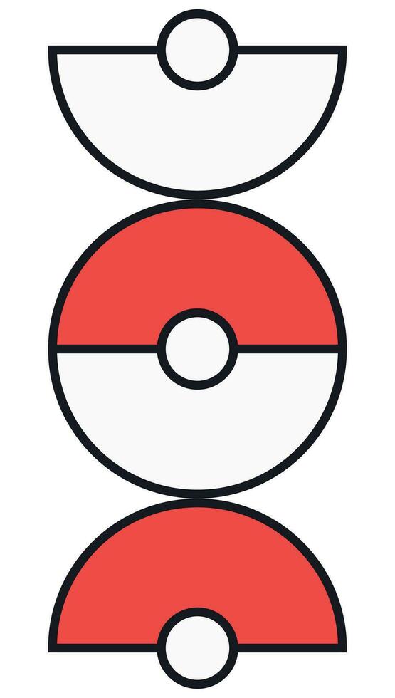 Red and white circle abstract icon symbol illustrator. vector