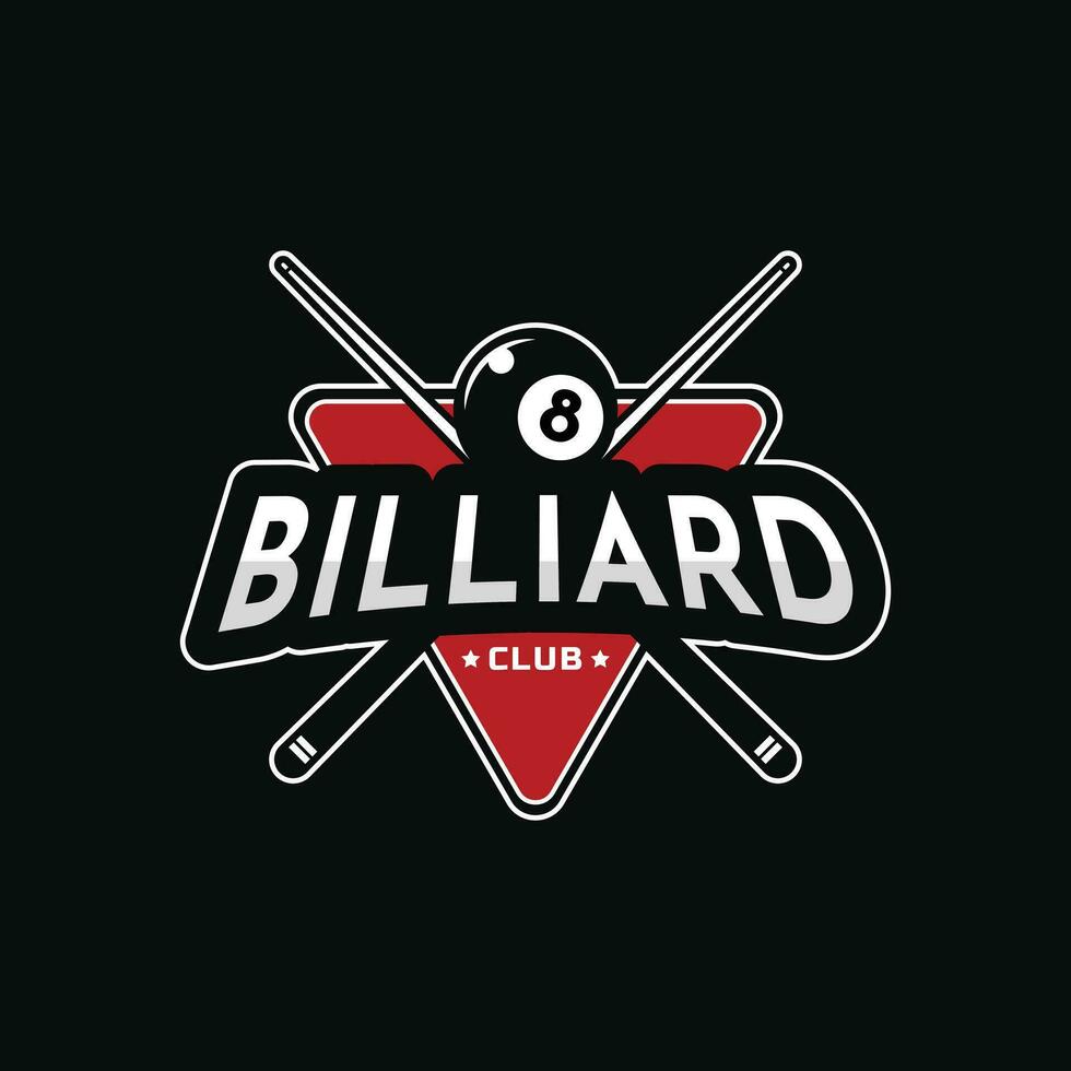 Billiard logo design vintage retro badge vector