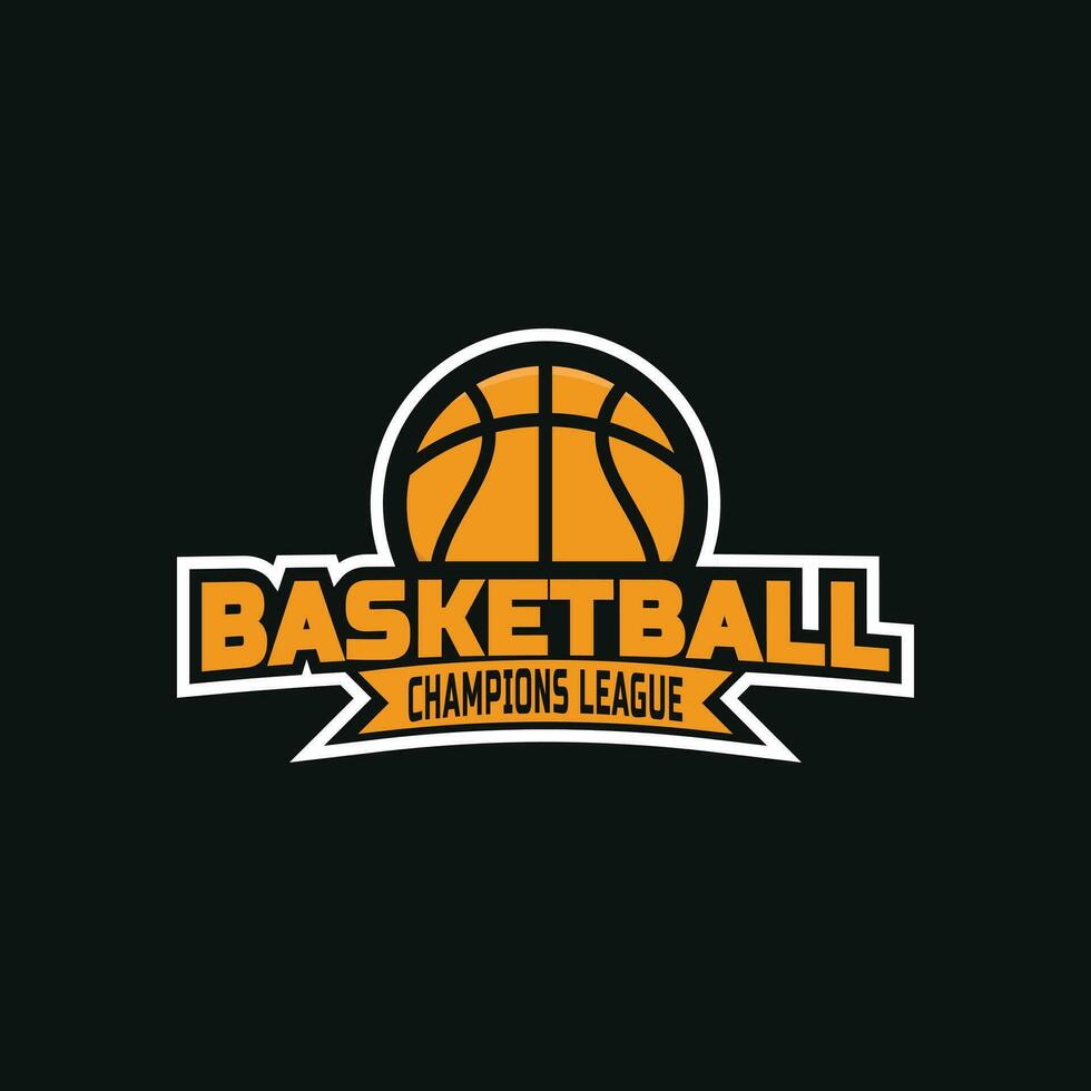 Basketball club logo design template with emblem for sport team basketball vector