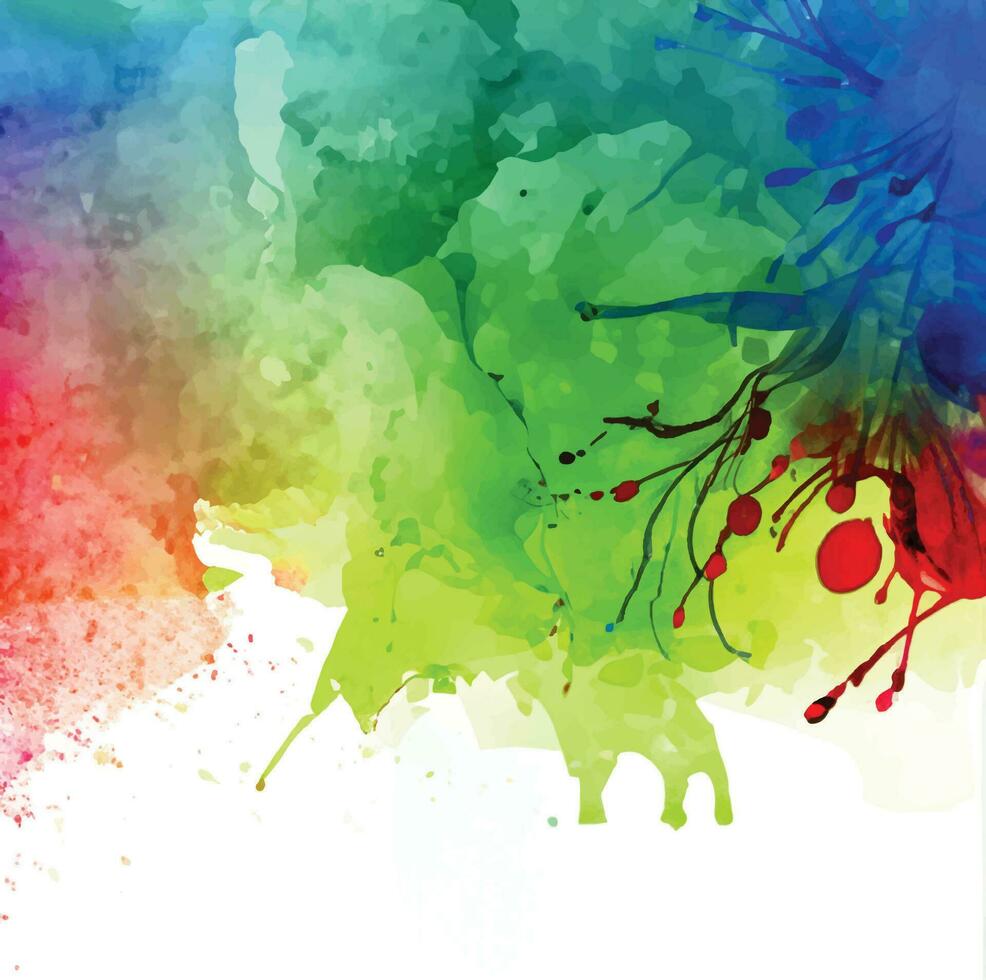 Abstract background with a colourful watercolour splatter design vector