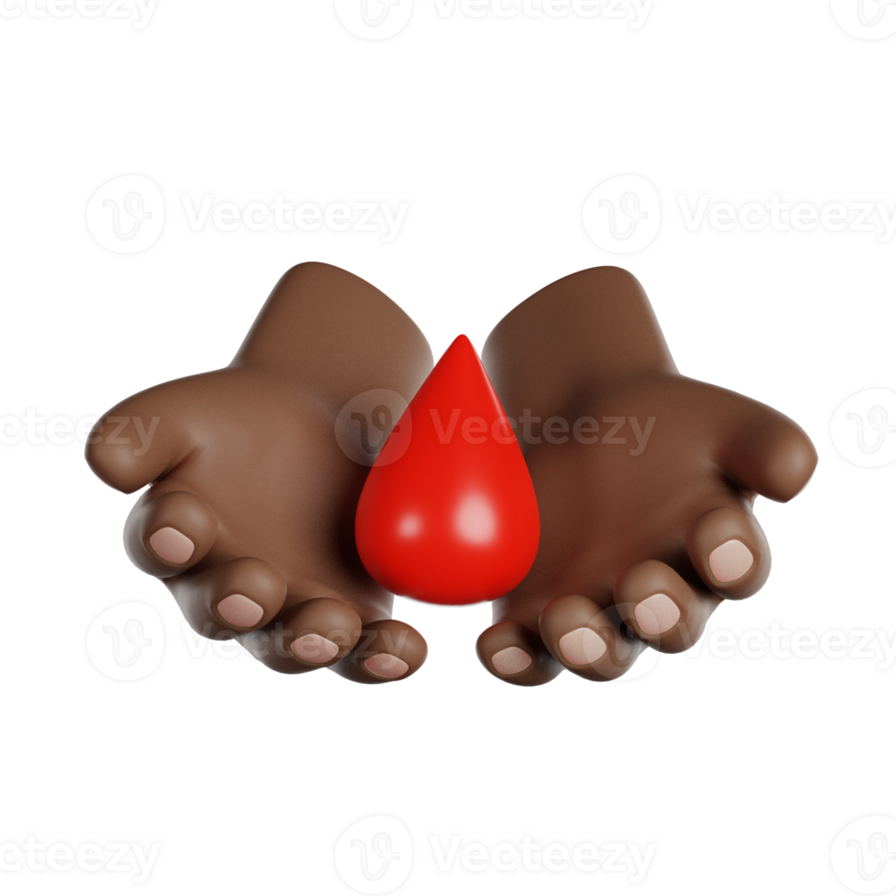 World Blood Donor Day. Blood donation. Give blood save life. 3D render icon. png