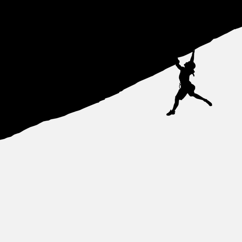 alto detalles de alpinismo silueta. mínimo símbolo y logo de deporte. ajuste para elemento diseño, fondo, bandera, fondo, cubrir, logotipo aislado en negro antecedentes. vector eps 10