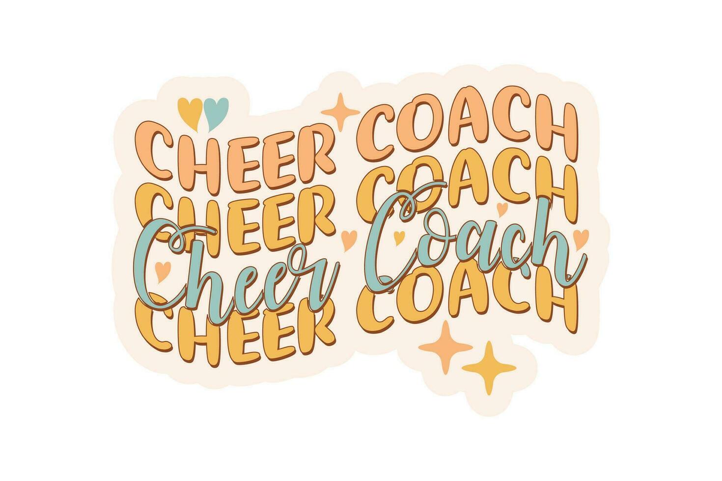 Retro Cheer Coach eps Groovy design, Digital Download, shirt, mug, Cricut Funny Quotes Typography Design vector