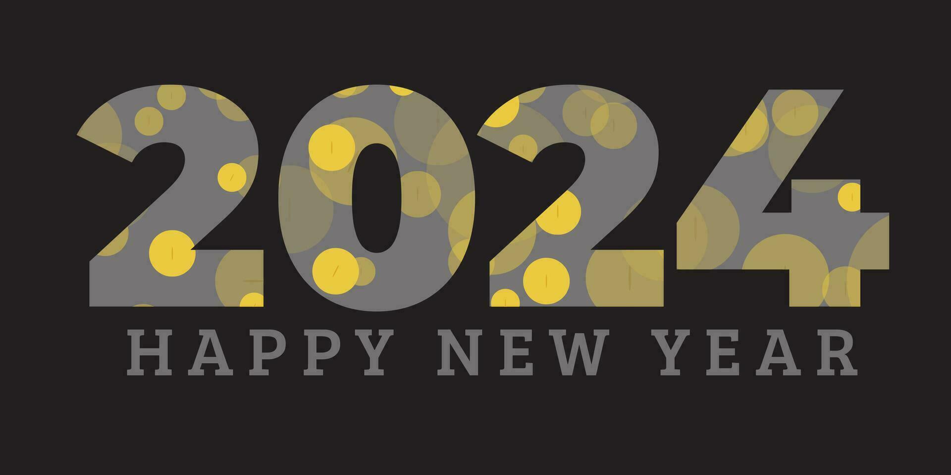 2024 nuevo año resumen brillante color oro ola diseño elemento, lujo nuevo año fondo, nuevo año saludos tarjeta vector