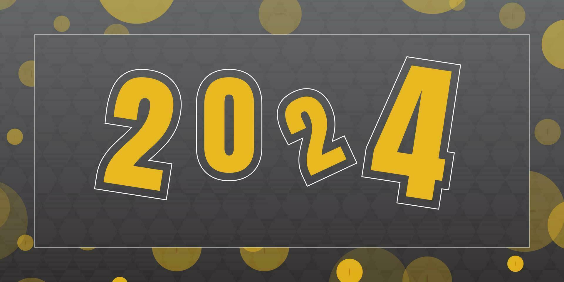 2024 nuevo año resumen brillante color oro ola diseño elemento, lujo nuevo año fondo, nuevo año saludos tarjeta vector