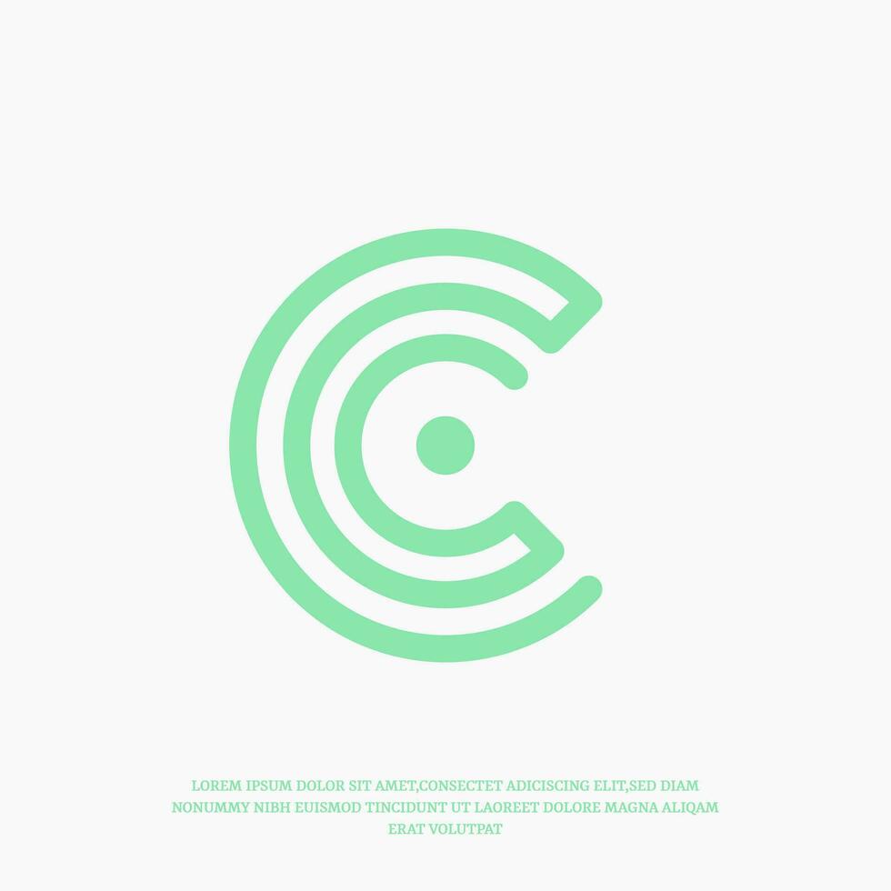 letter C and key logo design on white background vector