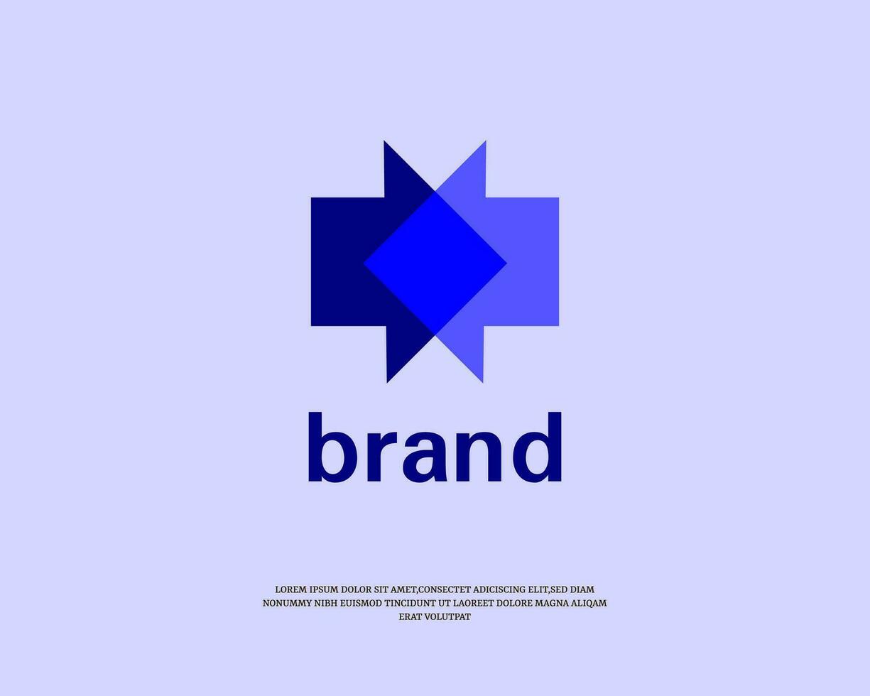 Opposite directions form a square logo design template vector