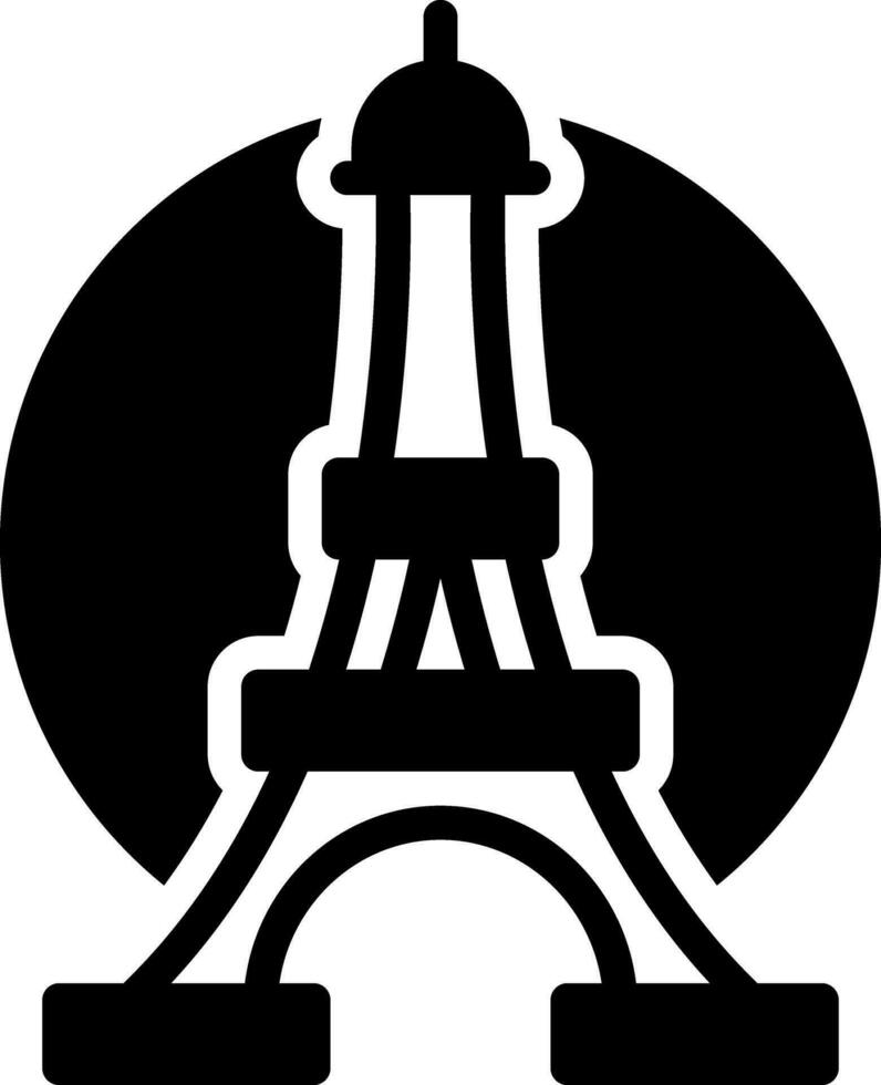 sólido icono para París vector