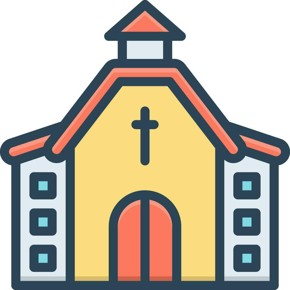 color icon for chapel vector